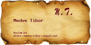 Medve Tibor névjegykártya